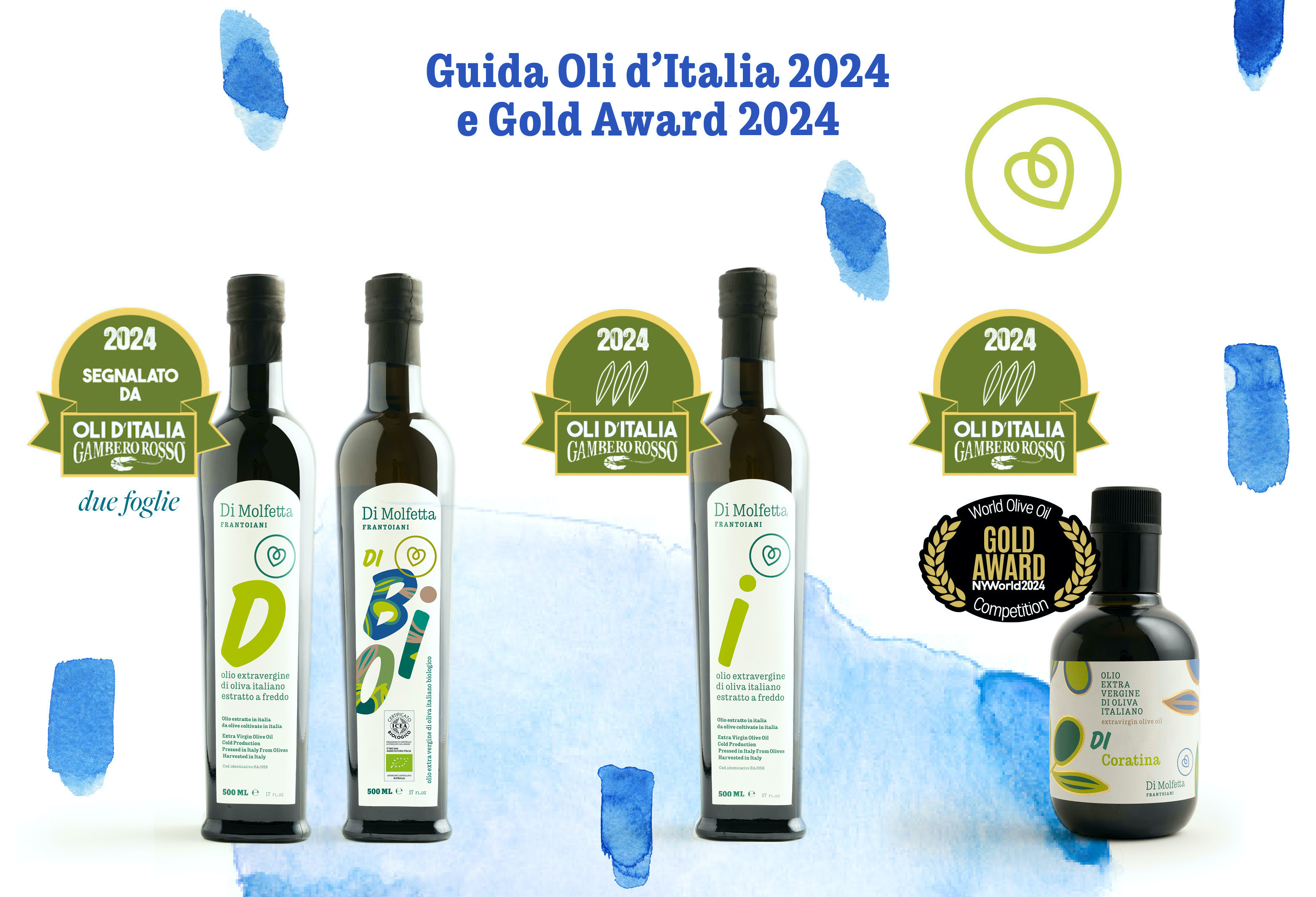 I nostri oli celebrati da “Oli d’Italia 2024” Gambero Rosso e NY World Olive Oil Competition 2024! 