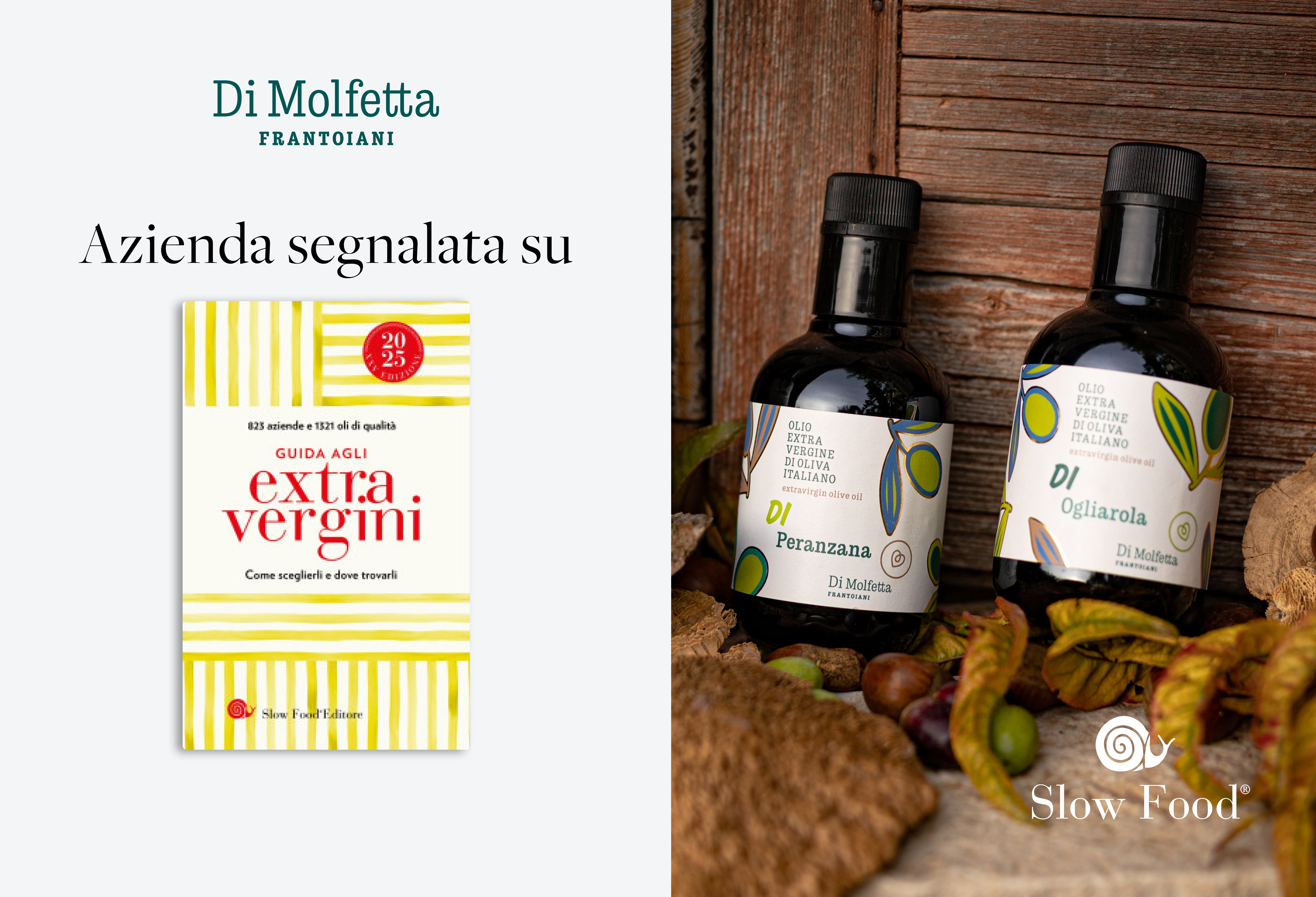 Di Molfetta Frantoiani nella Guida agli Extravergini 2025 a cura di Slow Food!