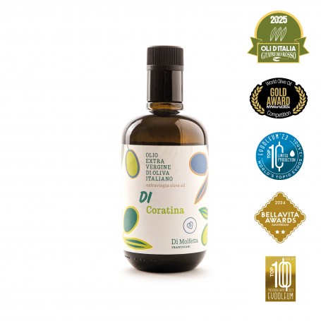 Coratina Monocultivar Extra Virgin Olive Oil in a Bottle